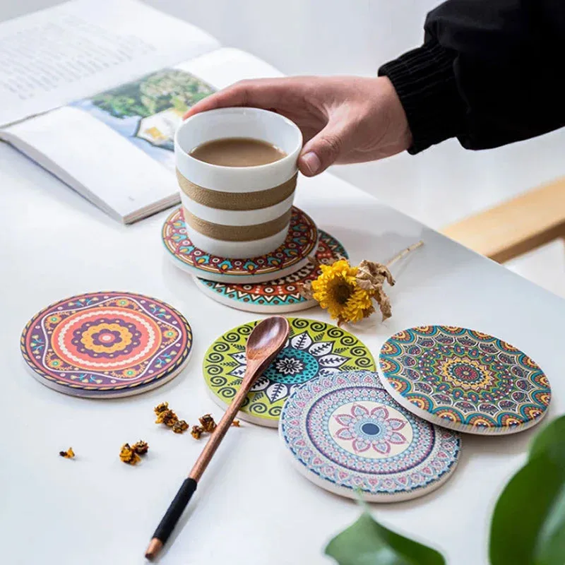 Boho Chic Mandala Coaster Set