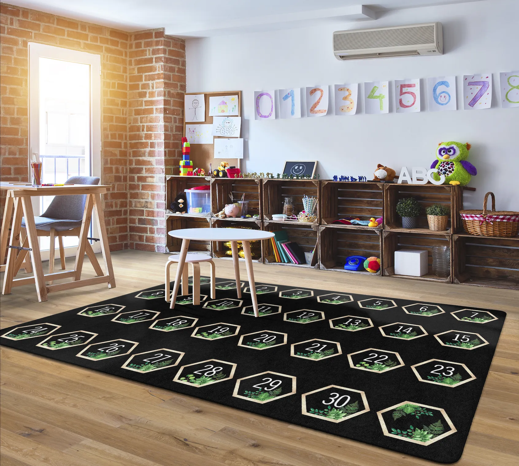Boho Number Spots | Sit Spot Rug | Seating Rug | Classroom Rug | Schoolgirl Style