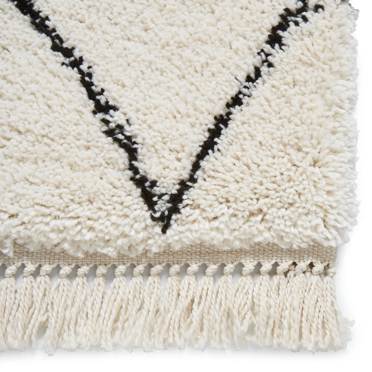 Boho White and Black Rug