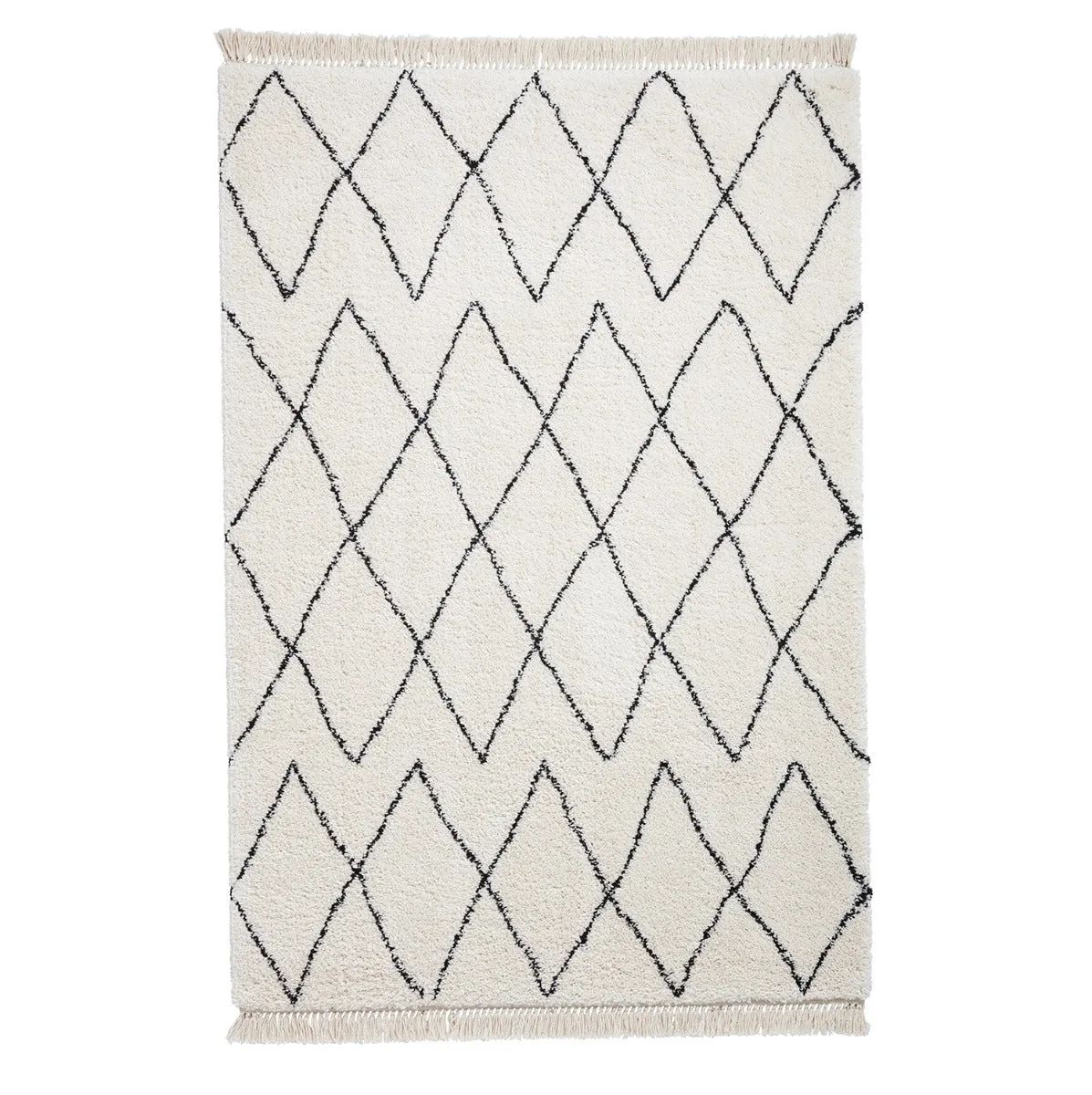 Boho White and Black Rug