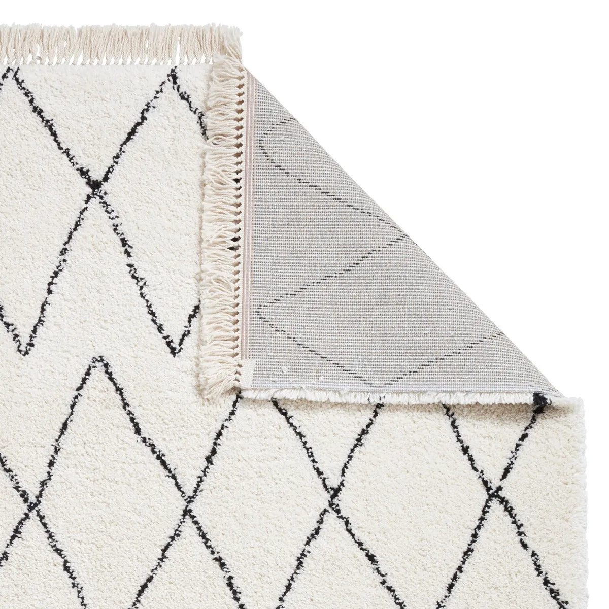 Boho White and Black Rug