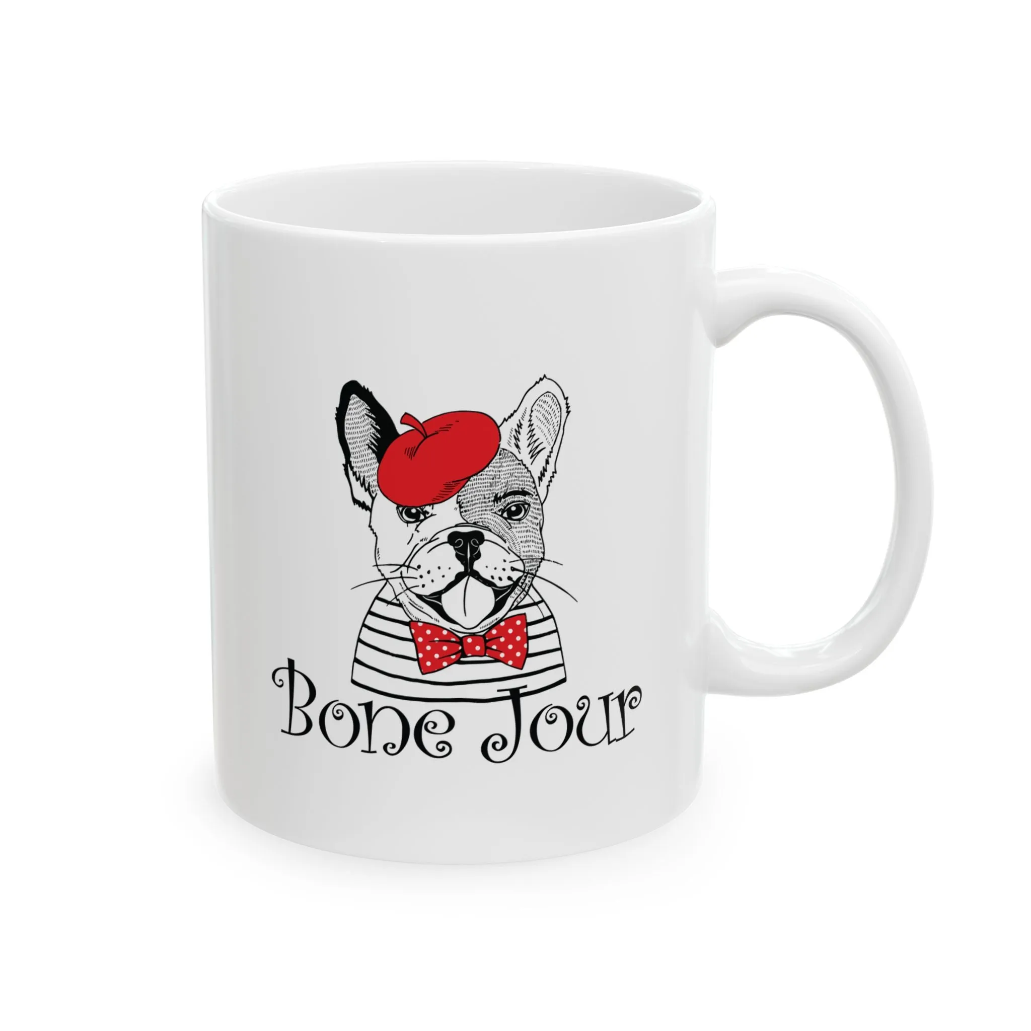 Bone Jour Ceramic Mug, 11oz - Great Gift for Frenchie Lovers