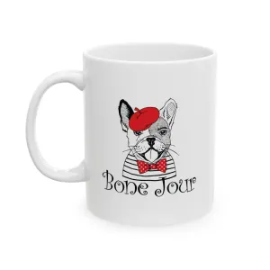 Bone Jour Ceramic Mug, 11oz - Great Gift for Frenchie Lovers