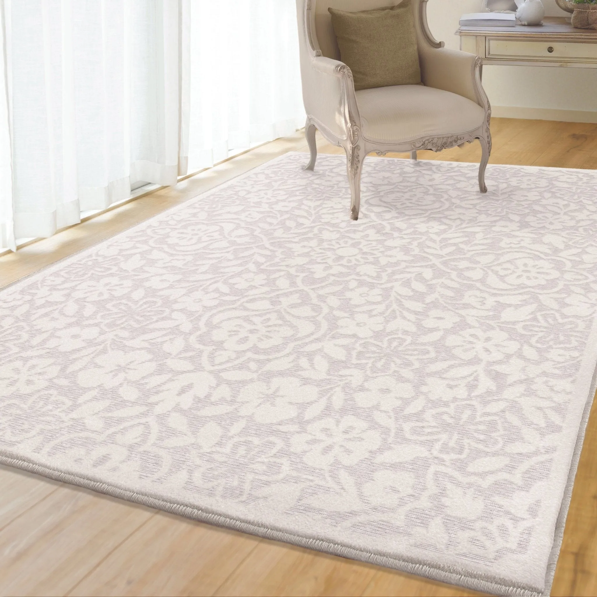 Boucle' 4700 Cottage Floral Natural Rug