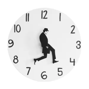 British Comedy Inspired Ministry of Silly Walk Wall Clock Comedian Home Decor