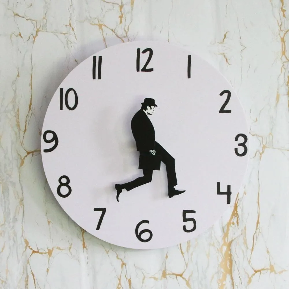 British Comedy Inspired Ministry of Silly Walk Wall Clock Comedian Home Decor
