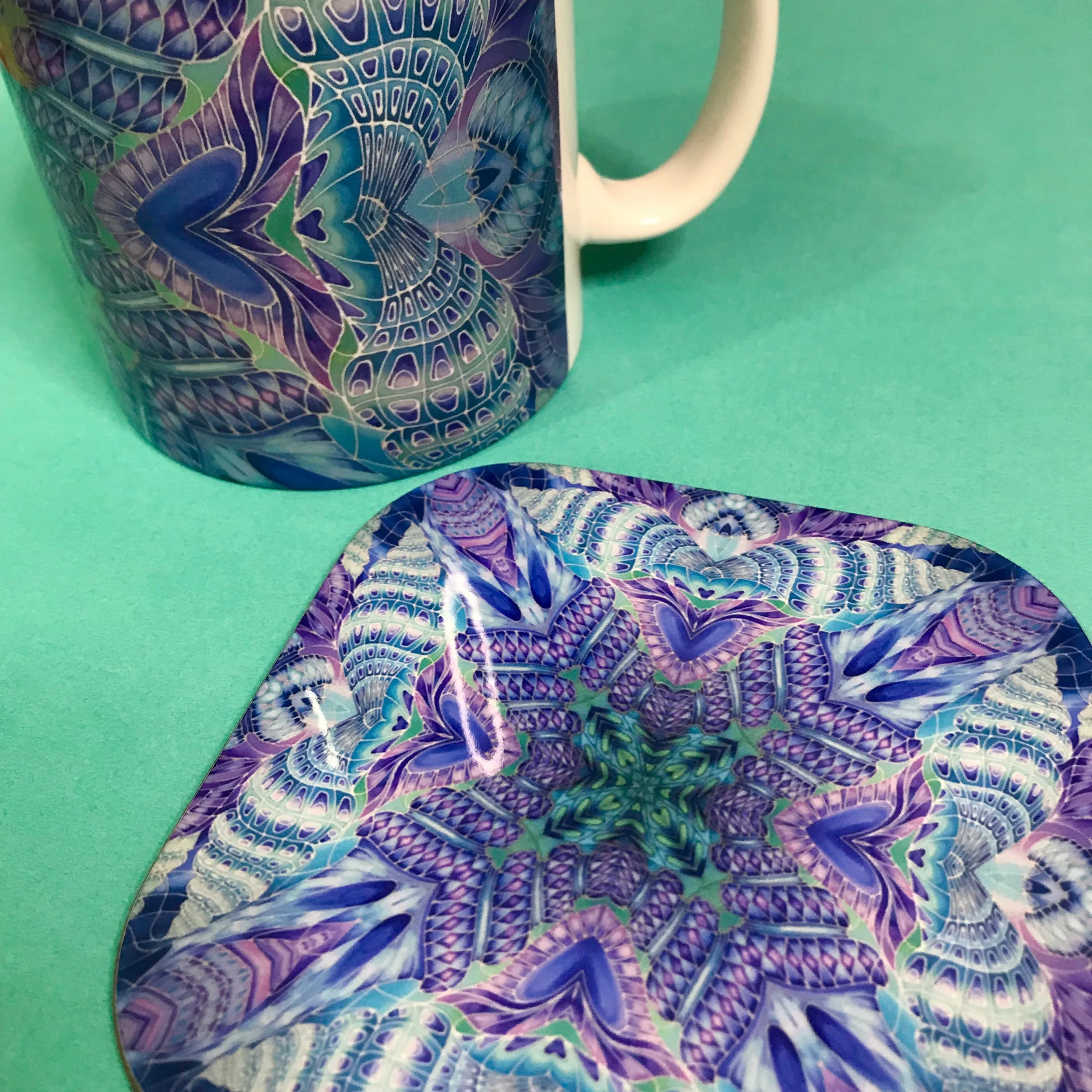 Butterfly on Leaves hard wearing Table Mats - Teal Pink Plum Charcoal Green Tableware
