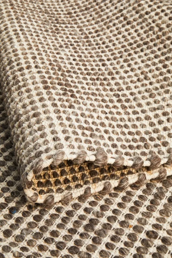 Carlos 280x190cm Felted Wool Rug - Brown