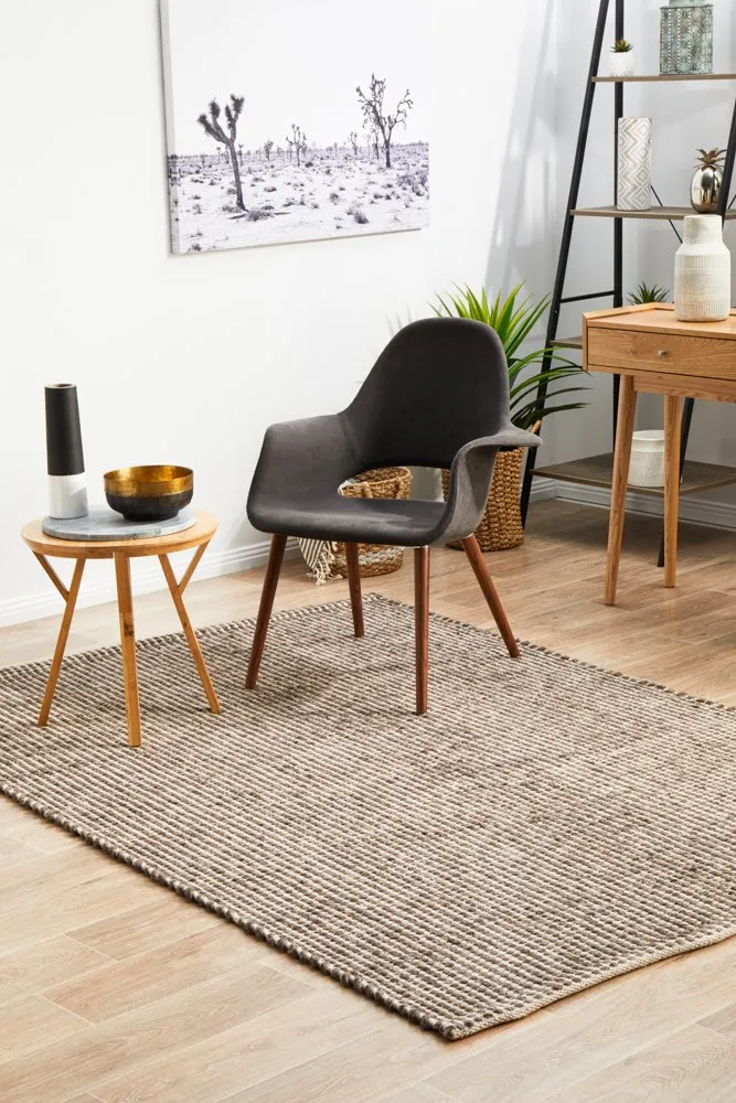 Carlos 280x190cm Felted Wool Rug - Brown