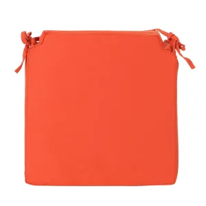 Chair Cushion, Skirted Design, 16 Inch, Modern Coral Orange Polyester By Casagear Home