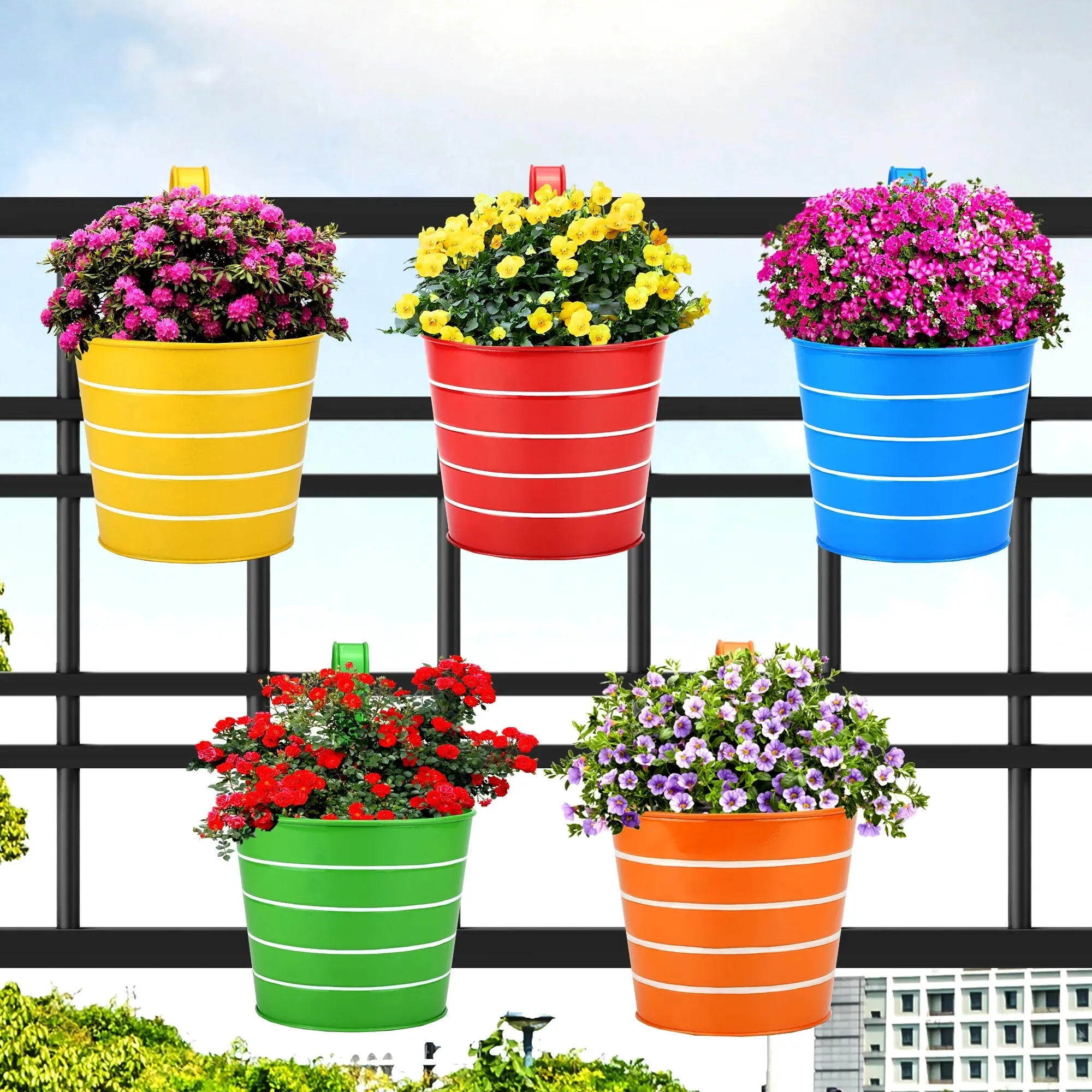 Chromix Metal Planters - (Set of 5)