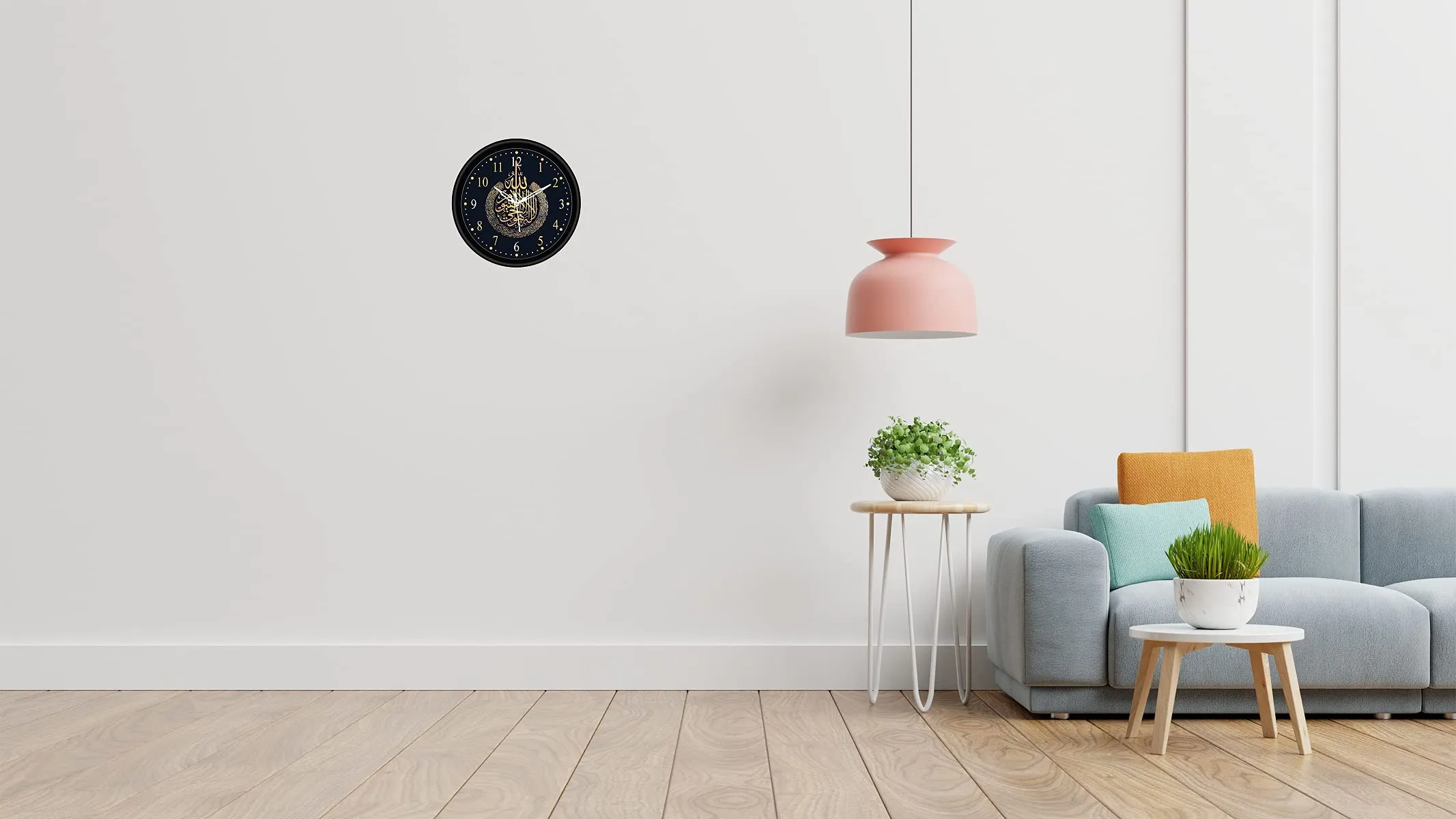 CIRCADIAN Allah Azan Wood Design Analog Wall Clock For Home Bedroom Office Living Room Watch Antique Stylish Clocks Home Decor Black 24X24 Cm