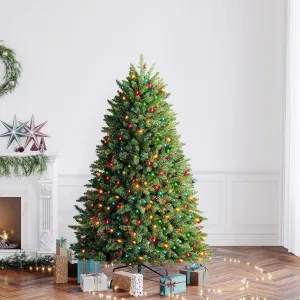 classic 6ft Pre-Lit Spruce Christmas Tree with 500 Color Lights, Artificial Multi-Color Xmas Tree 6.5' 6.5'