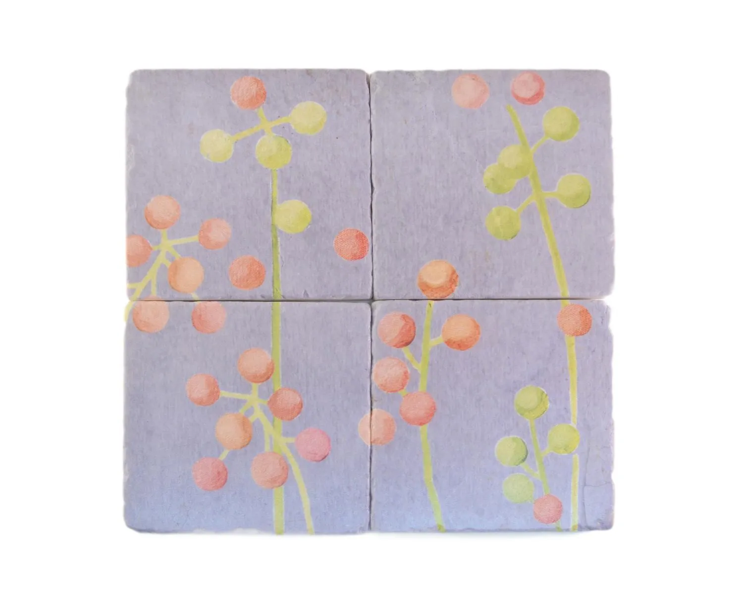 Coaster Set of 4 - Brunia on Grey