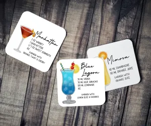 Cocktail Drink Recipe Coasters