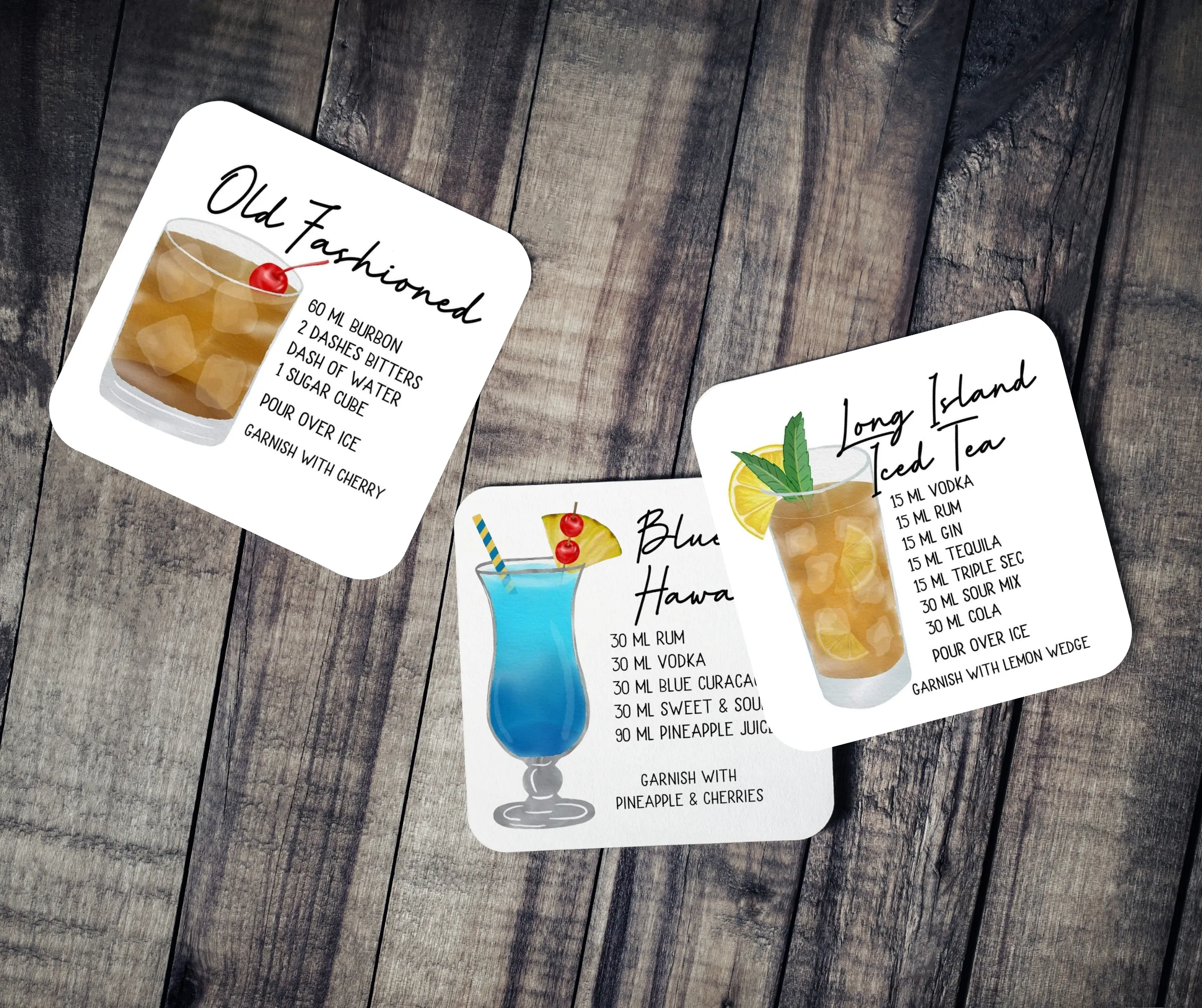 Cocktail Drink Recipe Coasters