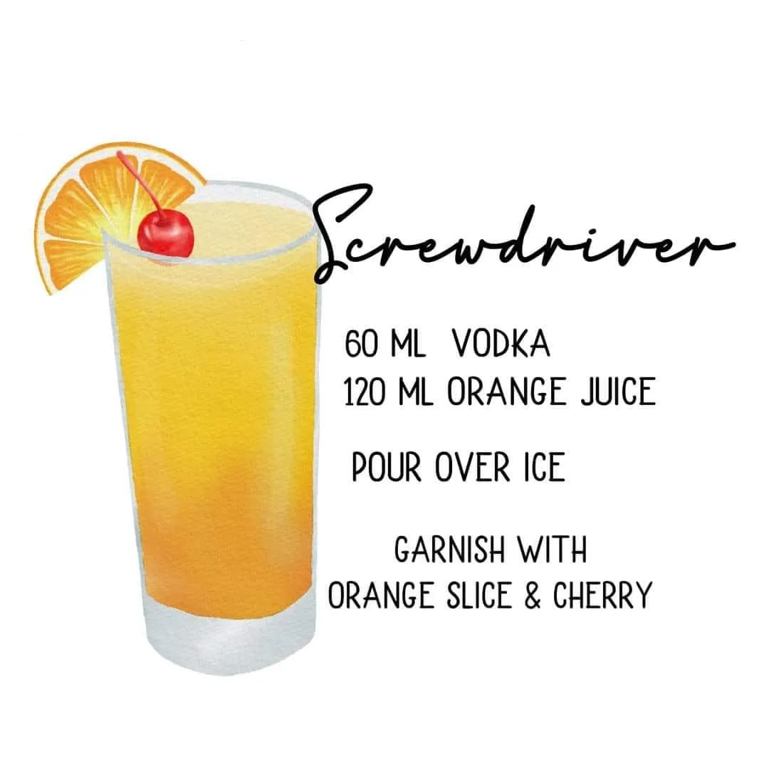 Cocktail Drink Recipe Coasters