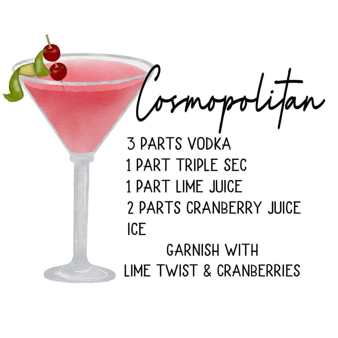 Cocktail Drink Recipe Coasters