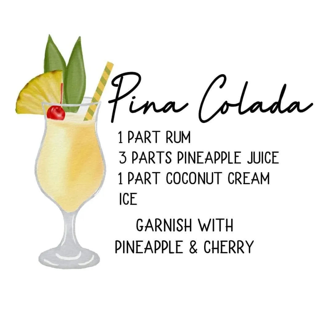 Cocktail Drink Recipe Coasters
