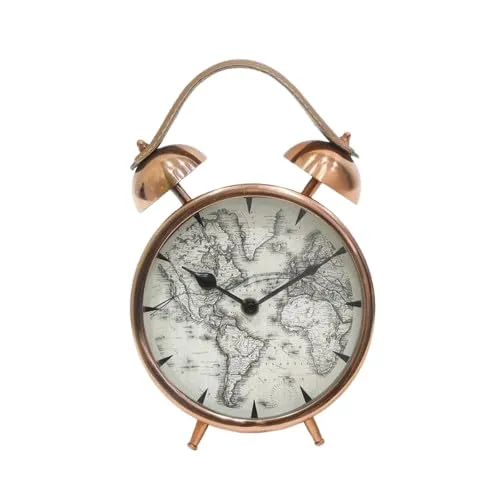 COCOVEY Homes Copper Antique Desk Table Clock for Home Decor, Living Room, Bedroom, Office, Kitchen, Study Decoration Item (15 * 7.6 * 25CM)