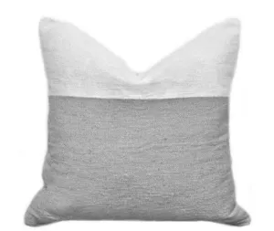 Color Block Pillow Cover - 1/3 White / 2/3 Grey