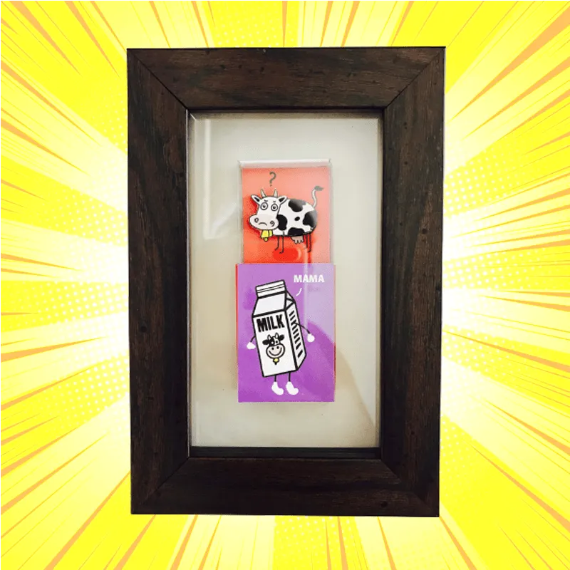 Cow Mama Milk Matchbox Frame