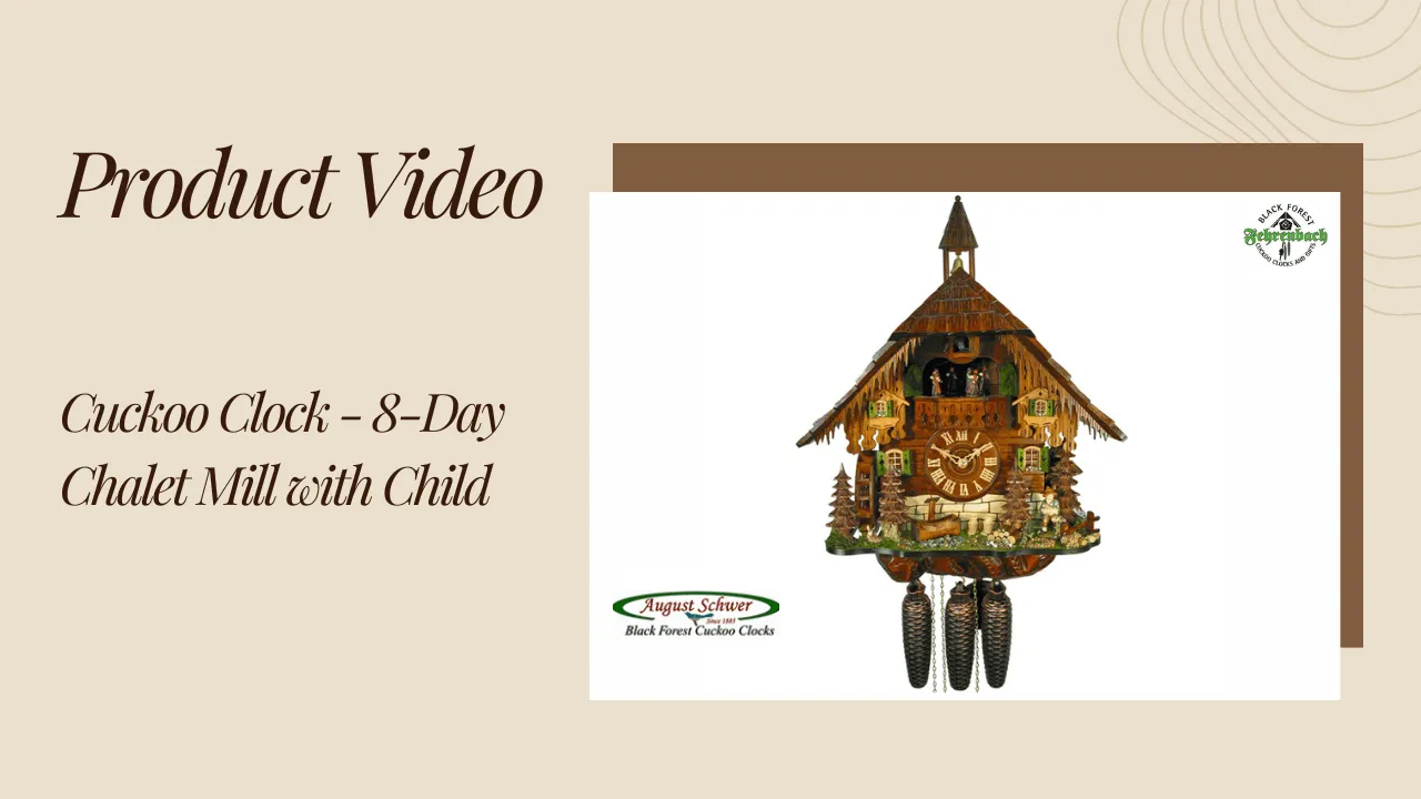 Cuckoo Clock - 8-Day Chalet Mill with Child - August Schwer