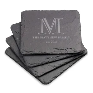 Custom Year Established Slate Coaster Set