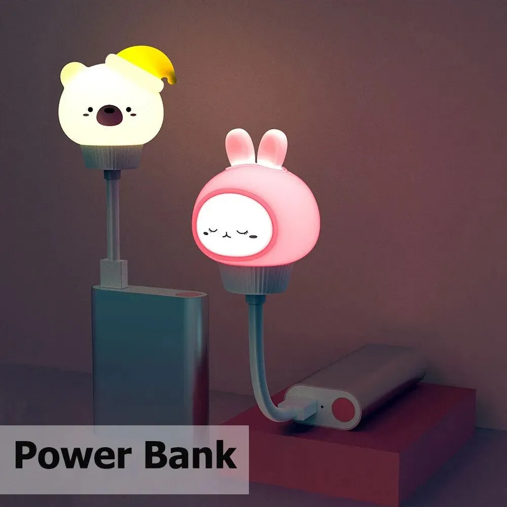 Cute Cartoon Usb Night Light Led Remote Control Lamp for Kid