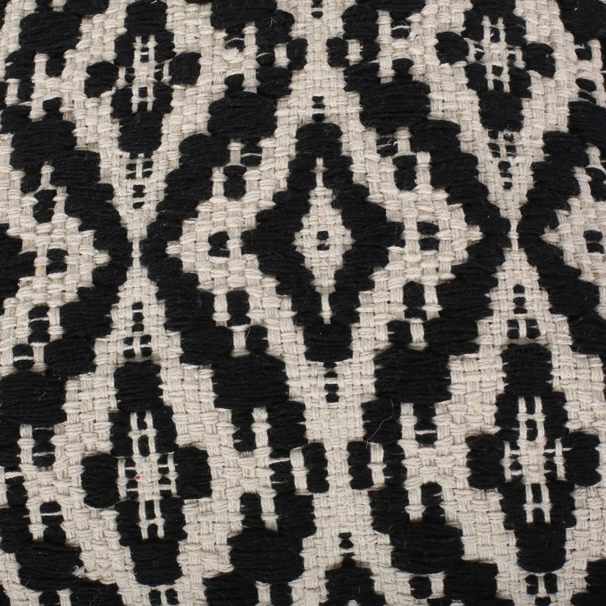 Daisy Boho Cotton Throw Pillow (Set of 2), Black and White