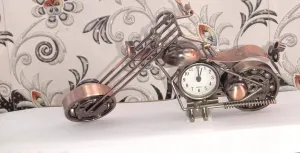 Decor Instruments Decorative Motor Bike with Clock (Multi_20 x 10 cm) for Desk Table