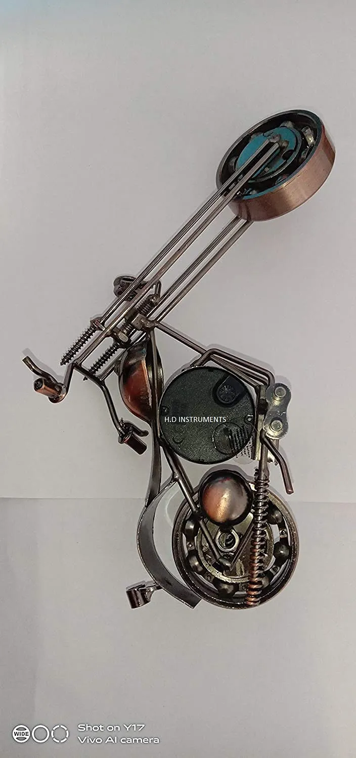 Decor Instruments Decorative Motor Bike with Clock (Multi_20 x 10 cm) for Desk Table