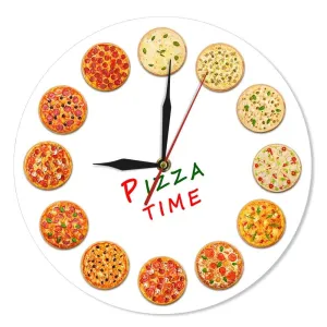 Different Tastes Pizza Time Modern Wall Clock Italy Dreams Kitchen Home Decor