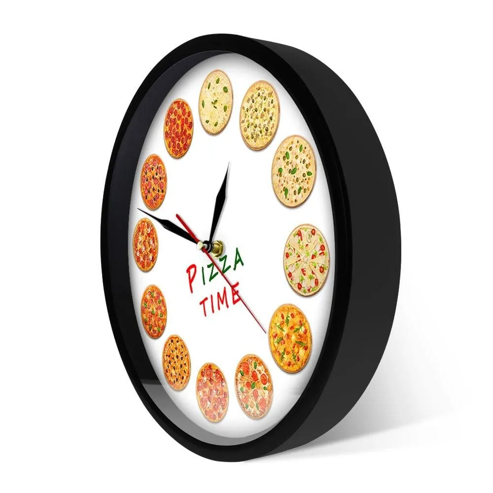 Different Tastes Pizza Time Modern Wall Clock Italy Dreams Kitchen Home Decor