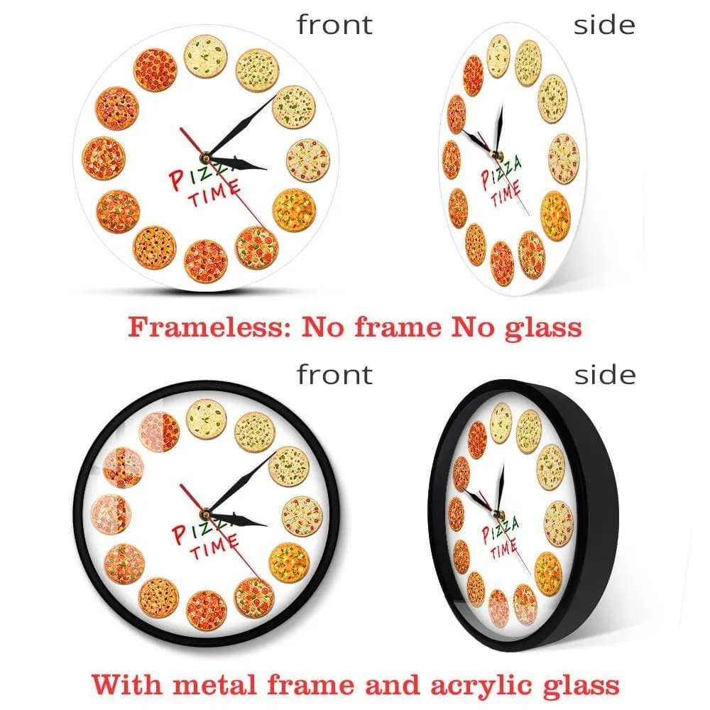 Different Tastes Pizza Time Modern Wall Clock Italy Dreams Kitchen Home Decor