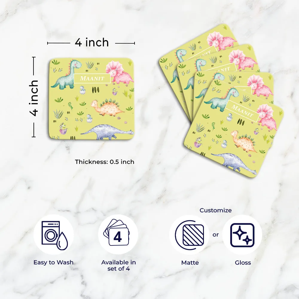 Dinoland Tableware Set (kids) (4 Placemats & 4 Casters)
