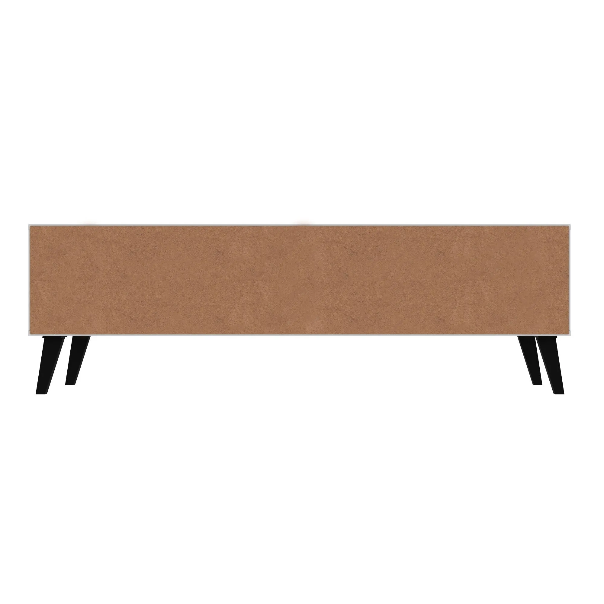 Doyers 62.20 Mid-Century Modern TV Stand in White and Nut Brown