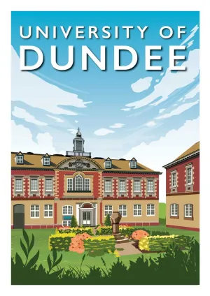 Dundee University - Stunning Hand-Drawn Vintage Travel Style Wall Art Poster