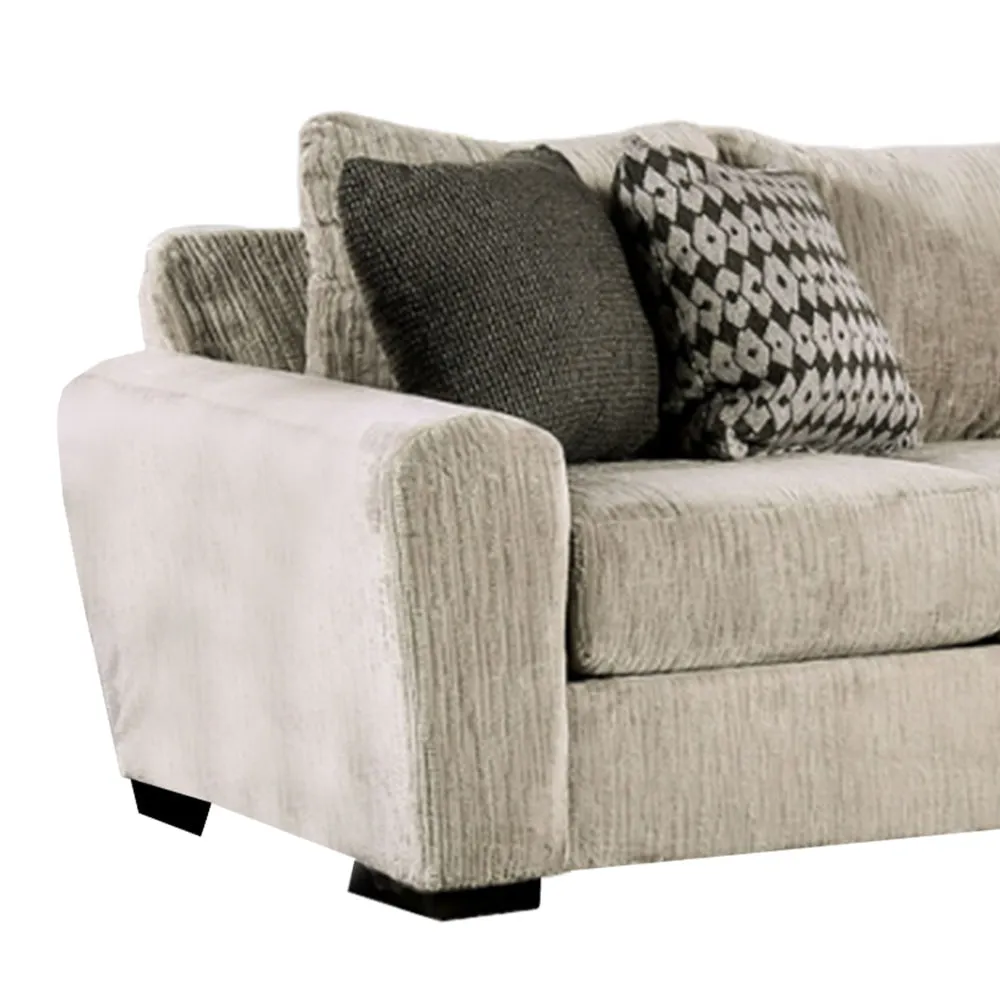East Sectional Sofa, Reversible Chaise, 4 Pillows, Mocha Brown Chenille By Casagear Home