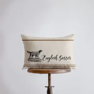 English Setter | Pillow Cover | 18 x 12 | Primitive Decor | Vintage Farm Hunting Dog | Farmhouse Decor | Throw Pillows | Room Decor