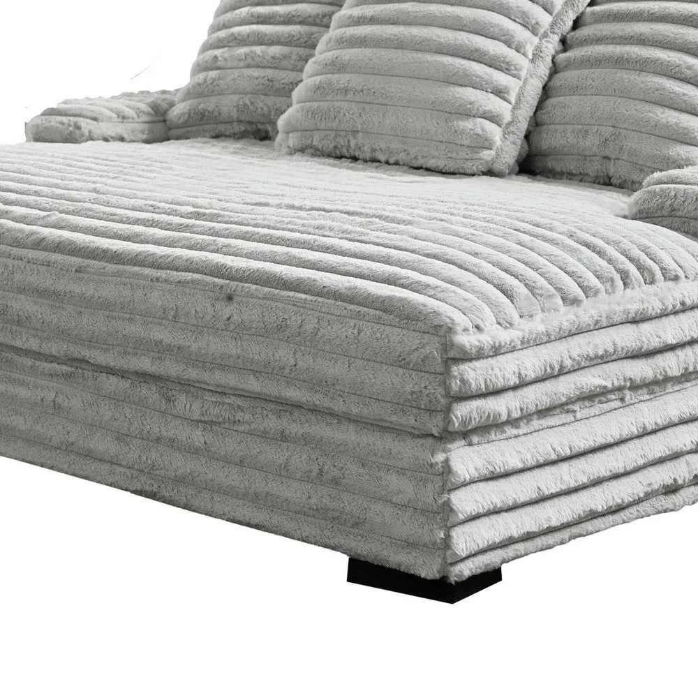 Ezo 67 Inch Dual Chaise Lounger, Modern Layered Gray Upholstery Design By Casagear Home
