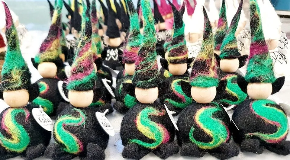 Felted wool Elf- Northern Lights