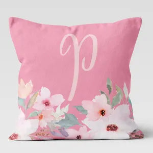 Flamingo Floral Personalized Nursery Pillow