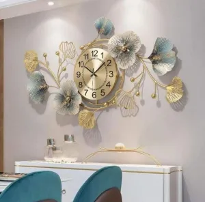 Floral Metal Decorative Wall Clock