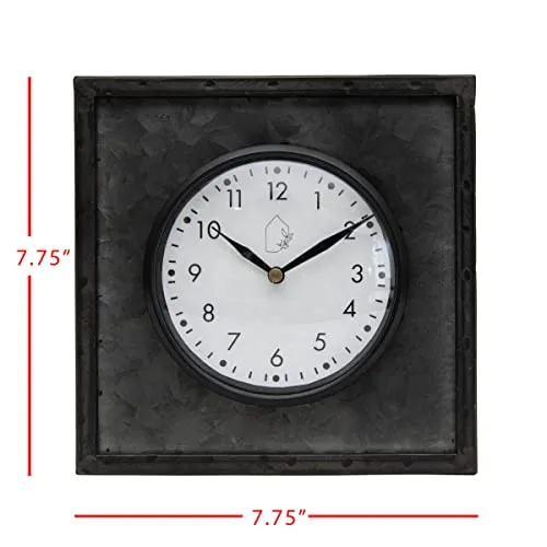 Foreside Home & Garden Black Metal & Plexiglass Tabletop Clock