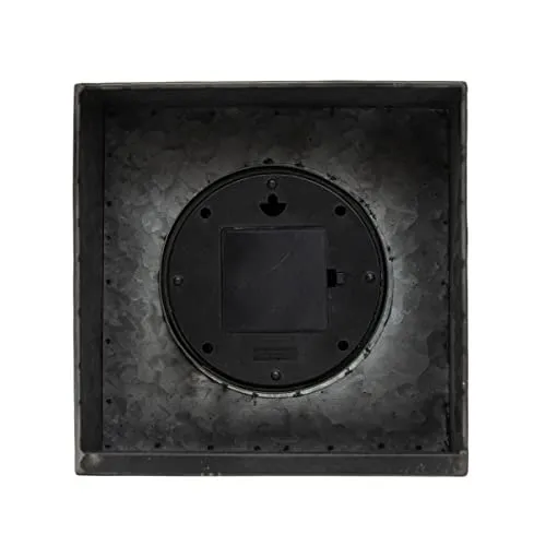 Foreside Home & Garden Black Metal & Plexiglass Tabletop Clock