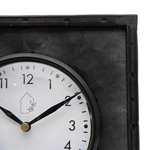 Foreside Home & Garden Black Metal & Plexiglass Tabletop Clock