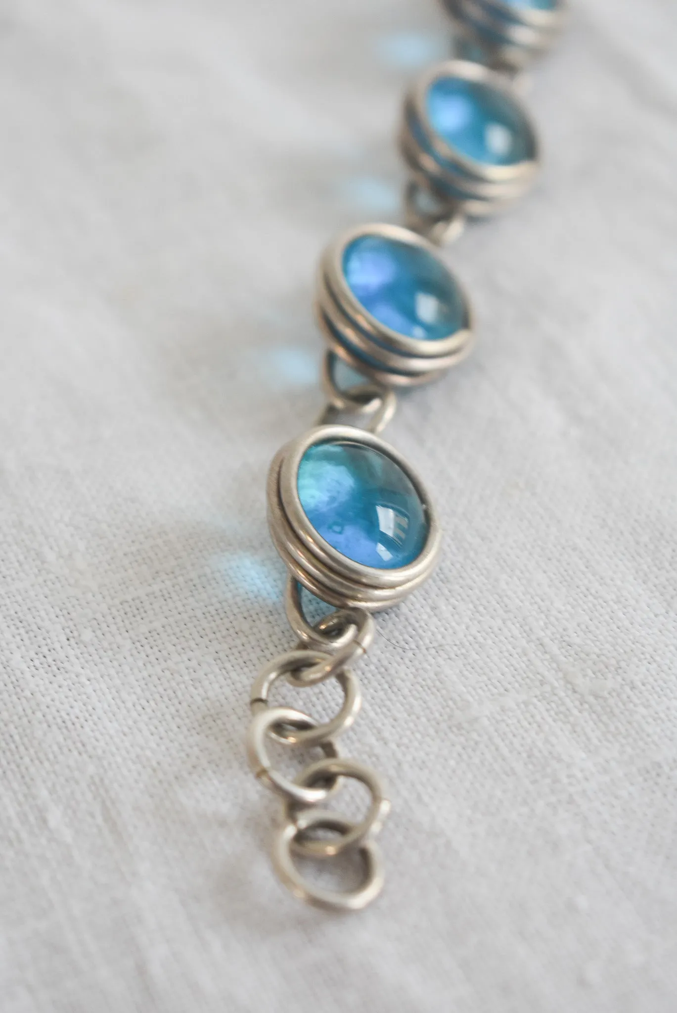 Funky aquamarine bracelet