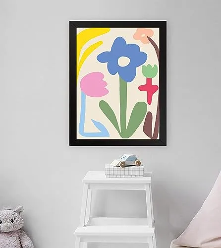 GADGETS WRAP Printed Photo Frame Matte Painting for Home Office Studio Living Room Decoration (11x17inch Black Framed) - Summer Flowers Poster