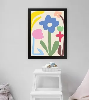 GADGETS WRAP Printed Photo Frame Matte Painting for Home Office Studio Living Room Decoration (11x17inch Black Framed) - Summer Flowers Poster